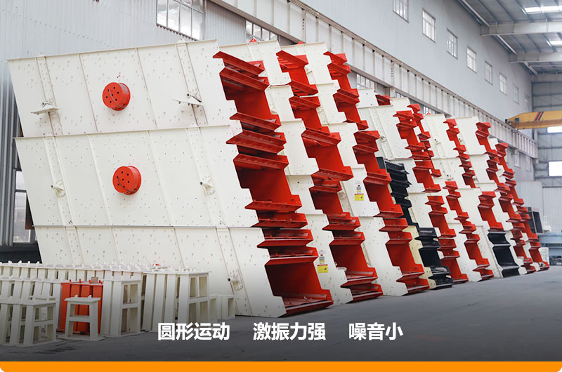 圓振動篩，篩孔尺寸為5-80mm，處理能力32-276t/h